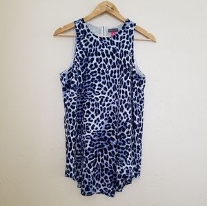 Vince Camuto Blue Cheetah Print Tank Top